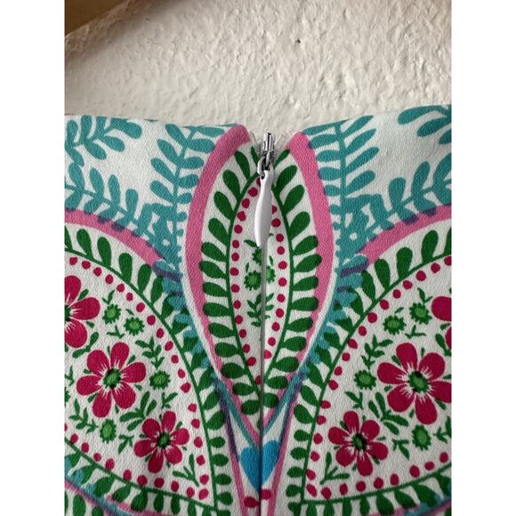 London Style Collection Size 10 Sleeveless Knee Length Blue Pink Dress Sheath - Picture 7 of 8